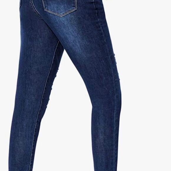 Ripped Skinny Jeans High Waist Distressed Stretchy - Picture 9 of 14